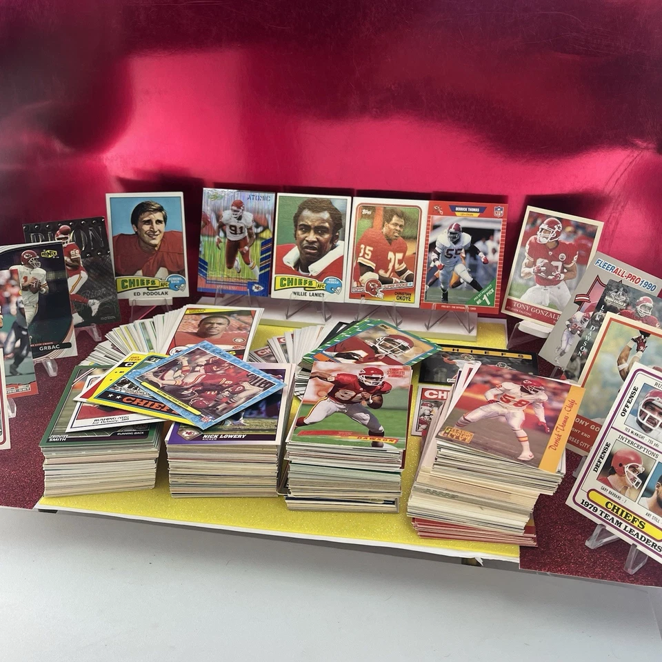 Lote de tarjetas de fútbol americano 1975-2013 Kansas City Chiefs (500) - nítidas casi nuevas + ¡Gran regalo! Foto 2 de 4