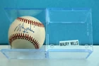 MAURY WILLS LOS ANGELES DODGERS-VINTAGE AUTOGRAPHED BASEBALL W/ SHOWCASE