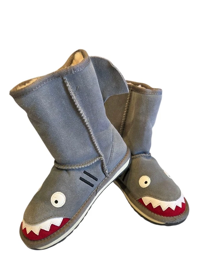 Emu Australia акула Kids зимние ботинки США K11 ЕС 28 - слегка носили EUC новинка - Изображение 2 из 4