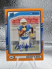 2024 Donruss Brenden Rice Rated Rookie Auto Orange RC #382 Chargers