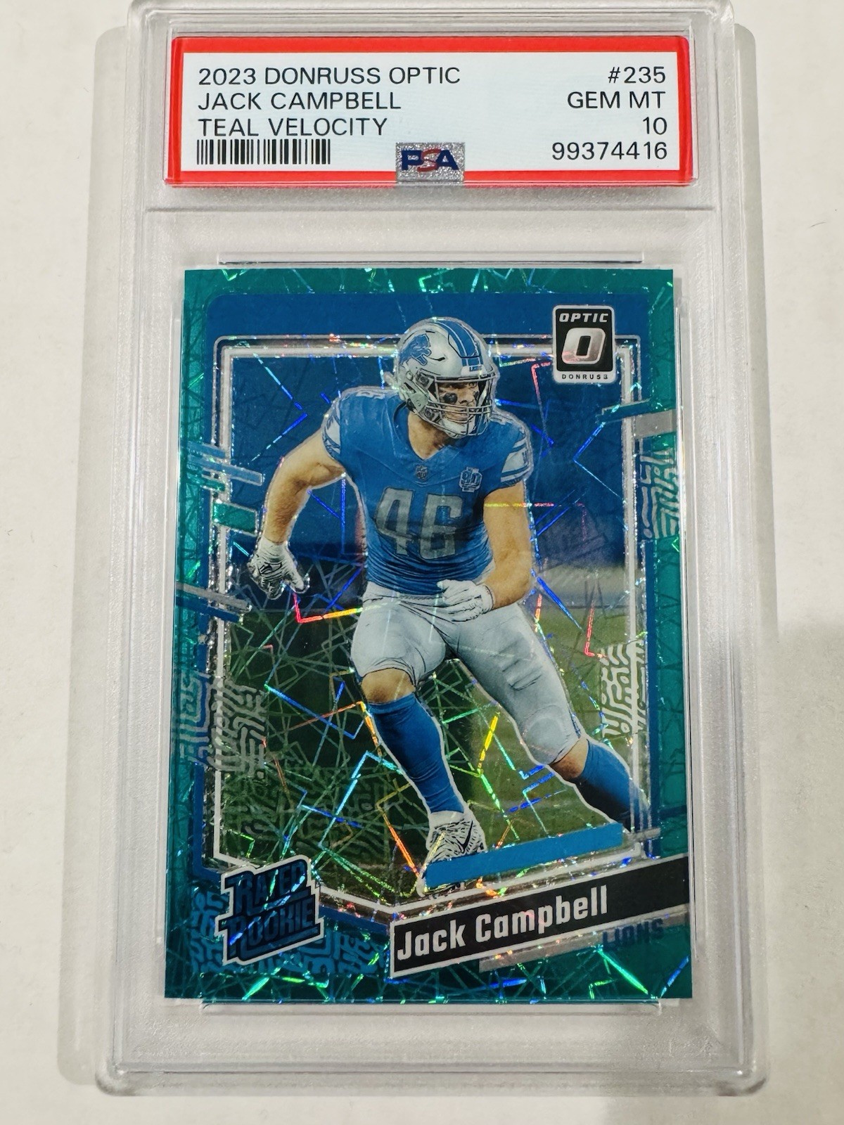 Panini Donruss Optic Rated Rookie Jack Campbell Teal Velocity #235 PSA 10