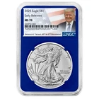 2025 $1 American Silver Eagle NGC MS70 ER Trump Label Blue Core