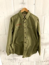 VTG Boy Scouts of America Official Shirt Olive Green Long Sleeve Mens L