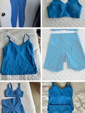 lululemon athletica pool party Bra, Tank, Shorts  Leggings Pilates set 