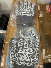 TEMPTATIONS OVEN MITTS GLOVES SILICONE ACCENTS GRAY FLORAL LACE OLD WORLD Med 1