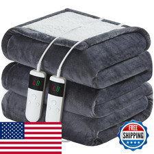 Danenosa Electric Heated Blanket Queen Size 84X90 Soft Flannel Sherpa Electric