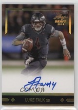 2018 Leaf Ultimate Draft 91 Rookies Gold Spectrum 8/10 Luke Falk Auto 06st