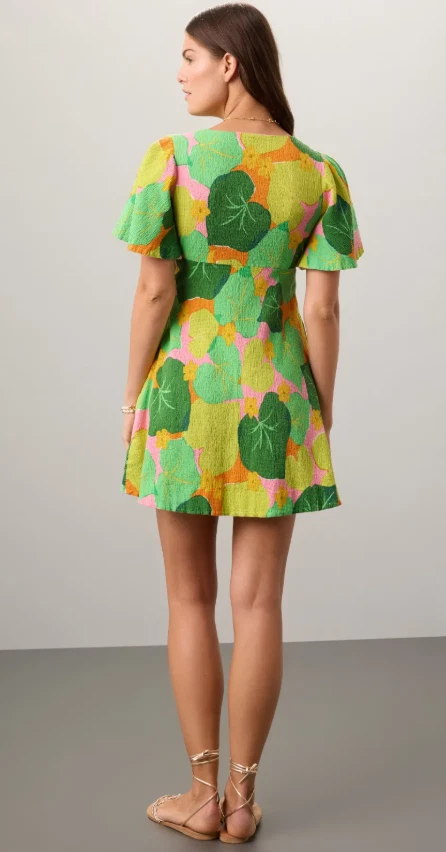 Abito Kate Spade Cetriolo floreale swing taglia 8 $328 nuovo con etichette