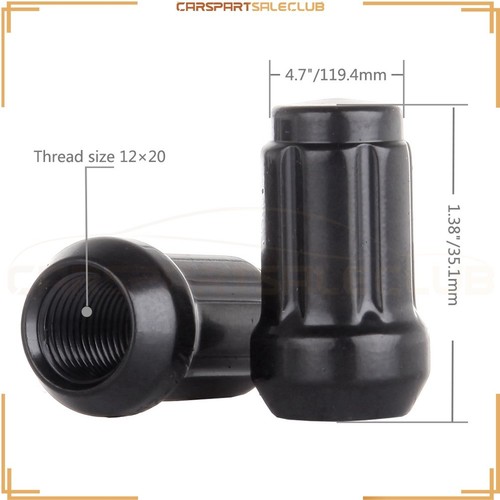 23 pcs1/2'' X 20 Black Wheel Lug Nuts 6 Spline Tuner +2 Keys For Ford Explorer - Picture 8 of 8