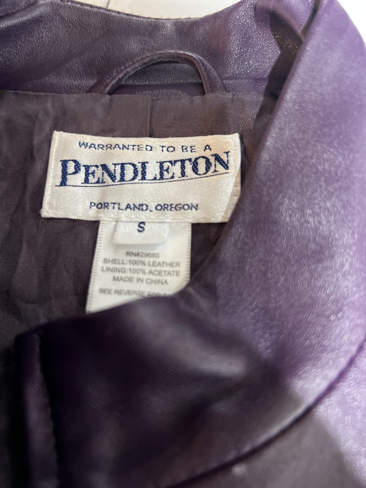 Pendleton Jacket Women's Size Small Purple Leathe… - image 10