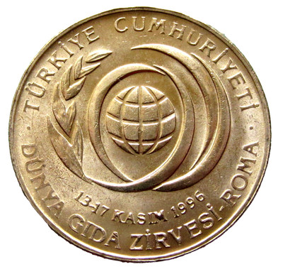 TURKEY 1996 50000 LIRA, FAO - World Food Summit UNC yes we do combine postage