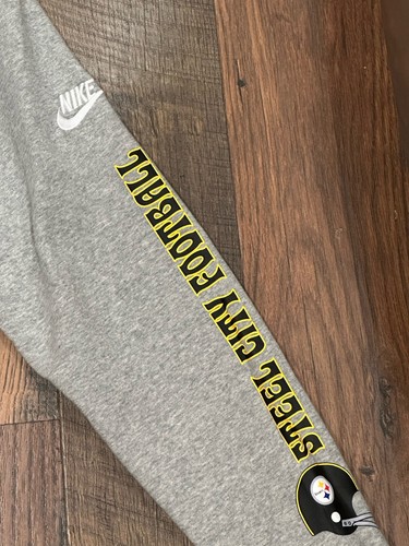 Pittsburgh Steelers NFL Men's Nike Grey Rewind LS Crew Sweatshirt Medium - NWT - Picture 5 of 10