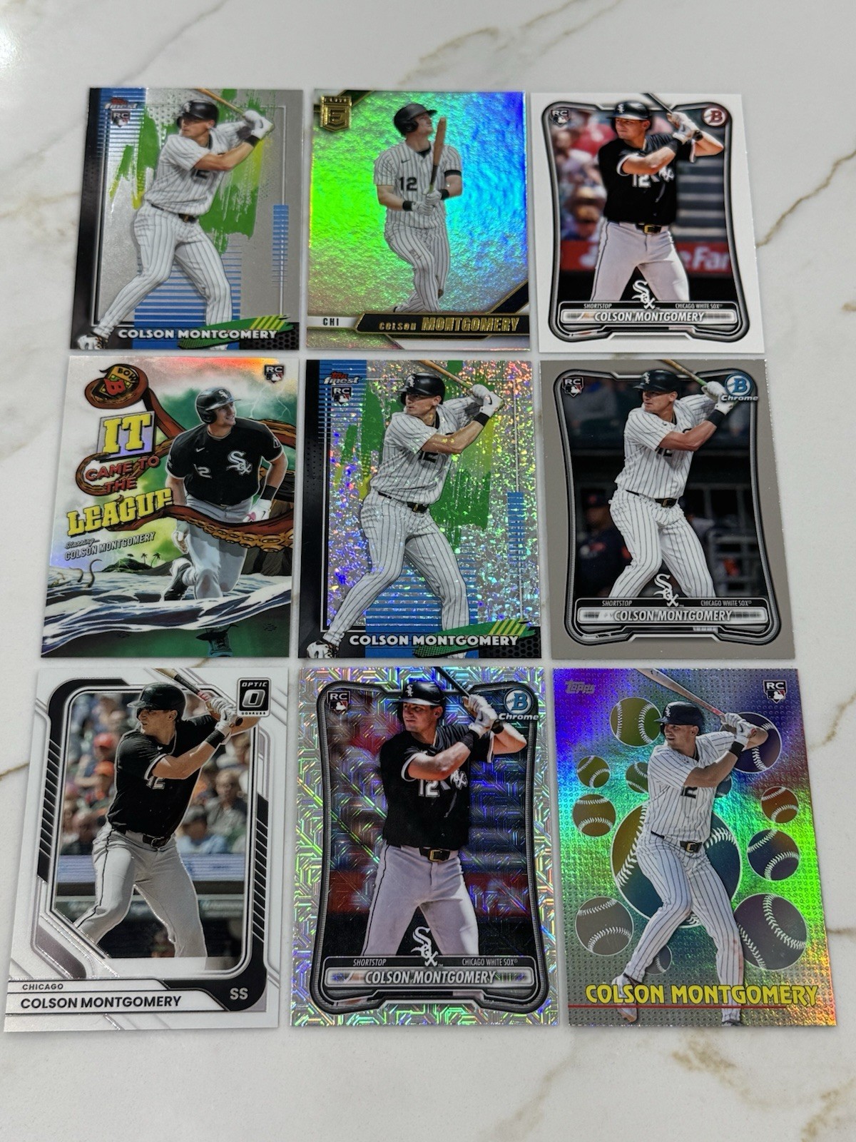 2026 Topps,Bowman,Panini 9-card Lot of Colson Montgomery Lot 3