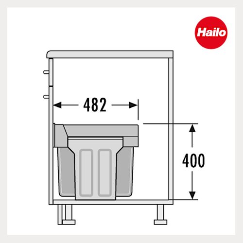 Hailo Abfallsammler 3x 10 Abfalltrennsystem Einbau Mülleimer Abfalleimer 3666131 - Picture 4 of 10