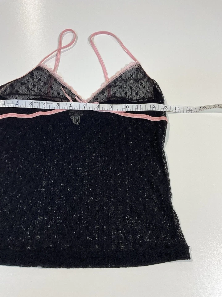 Casa de Muñecas Y2K Camisola de Encaje Negro Transparente Talla M Arco Coqueta Festival de Hadas Foto 4 de 4