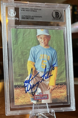 #ad TROY AIKMAN 1992 Proline Profiles SIGNED Autograph Cowboys Card BAS Beckett COA $199.99