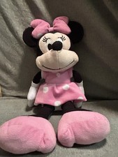 Disney Minnie Mouse Plush Doll Pink Polka Dot Dress Large Stuffed Toy Animal