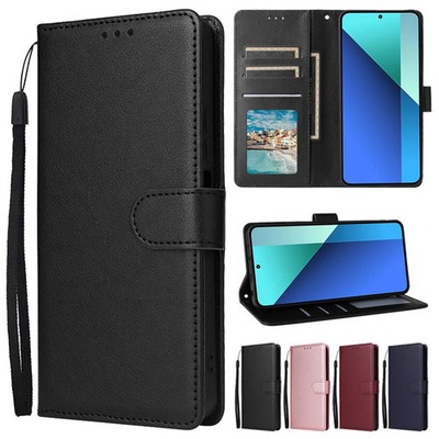 Wallet-Hülle f. Xiaomi Redmi Note 13 12 11 Kunstleder Magnet Kickstand Karten