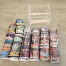 Washi Tape Bundle With Dispenser 50 Decorative Masking Tapes For Scrapbooking 
