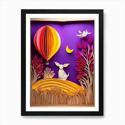Papierschnitt Kunst - Reimagined 1 Kunst Pr gerahmtes Wandbild Poster Leinwanddruck Bild