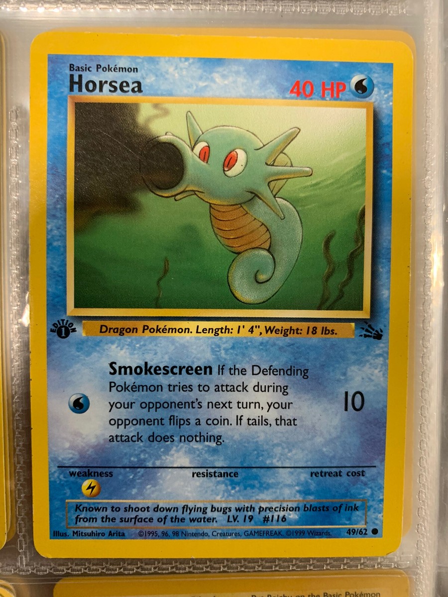 first edition horsea pokemon card - 58/97 - Dragon Hold Still Heal 30 Damage from this Pokemon Misty's Horsea | Dex -