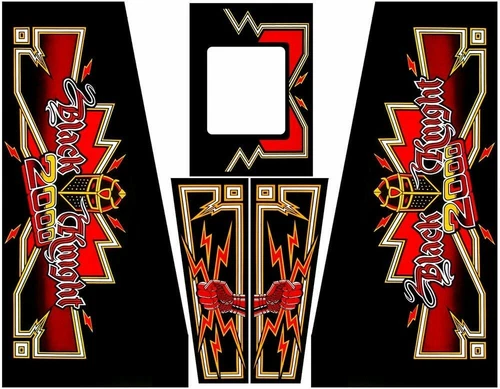 Black Knight 2000 Pinball Machine CABINET Decal Set