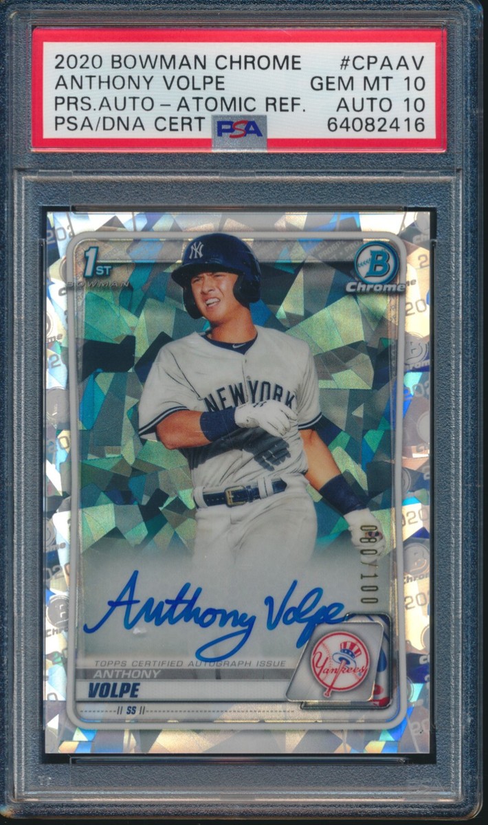その他 2020 bowman anthony volpe auto psa10 PSA 10/10 ANTHONY VOLPE AUTO 2020 Bowman Chrome ATOMIC REFRACTOR