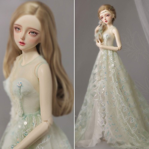 Full SET BJD Doll 1/3 SD Girl Female Resin Ball Jointed Eyes Face Makeup Dress - Picture 6 of 12