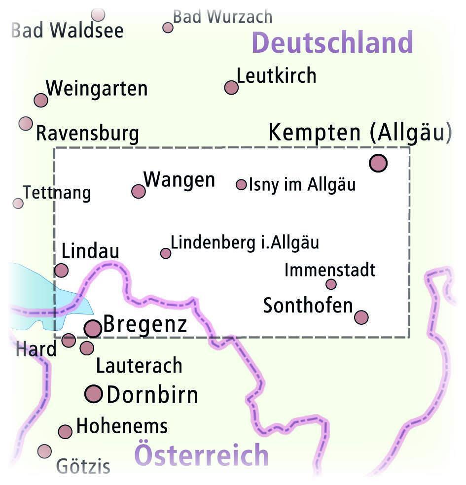 Thumbnail - Allgäu, Wangen, Kempten, Lindau, Sonthofen 1:35 000 | (land-)karte |