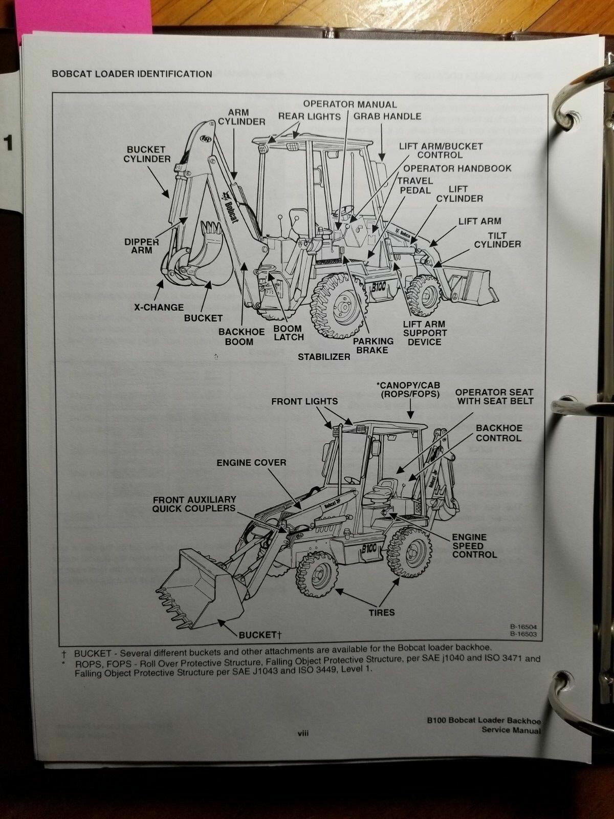 Bobcat B100 Backhoe Loader S/N 570011001- 570111001- Service Manual 5901844 4/03 | eBay
