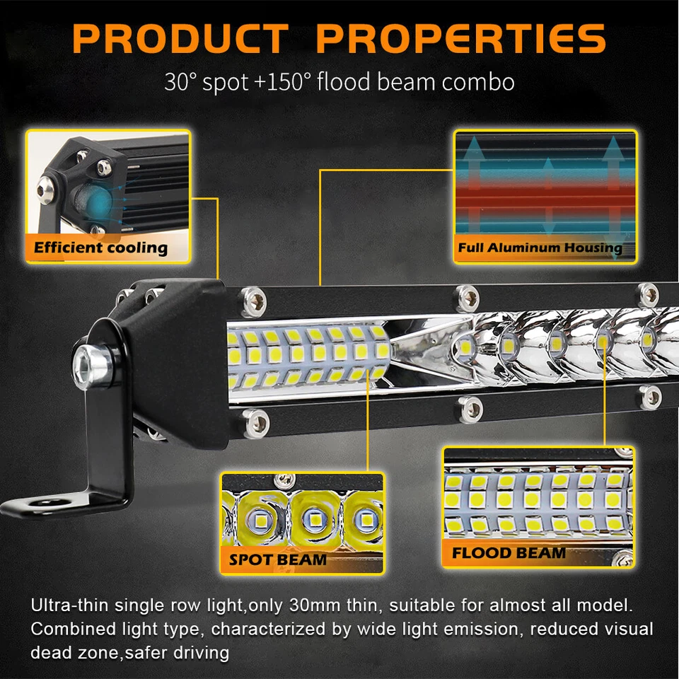 For 2017-2023 Can-Am Maverick Max X3 Roof 50'' 300W  LED Light Bar Combo Beam - Image 3 of 4