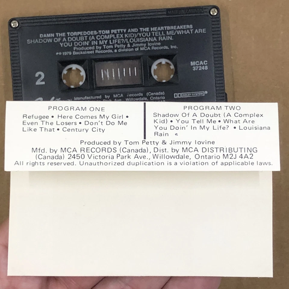 TOM PETTY Cassette Tape 70s Rock Pop DAMN THE TORPEDOES BACKSTREET REFUGEE Foto 4 de 4