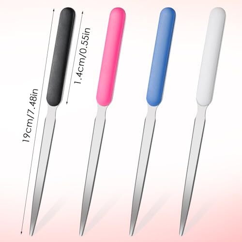 4 Pcs Letter Openers Stainless Steel Envelope Openers Slitters Portable Mail ... - Picture 2 of 7