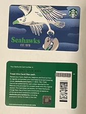 Starbucks Card 2021 SEATTLE SEAHAWKS w/ NFL Hologram - NEW Unused MINT