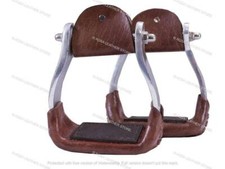 Sella Pelle Alluminio Staffe Western Horse Barrel Show Racing Silver Reining