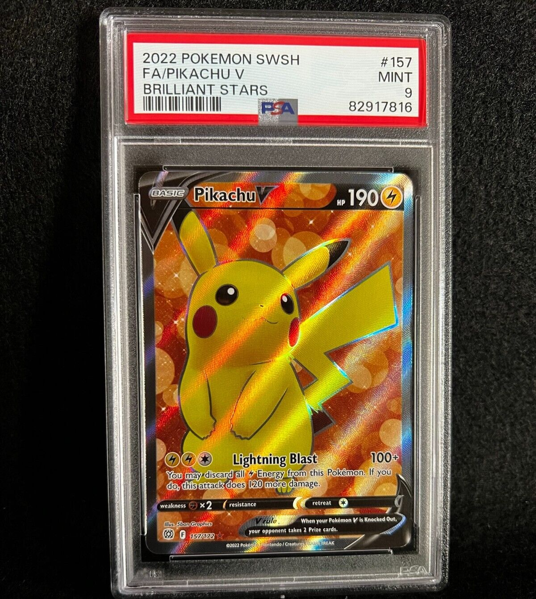 Pokemon PIKACHU V 157/172 Full Art (2022 Brilliant Stars