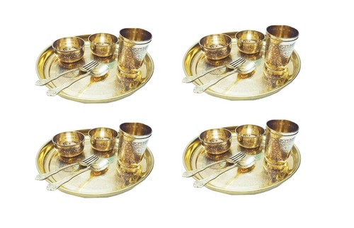 Brass Dinner Set, Elegant Handcrafted Brass Tableware for Luxurious Dining Set - Picture 7 of 13