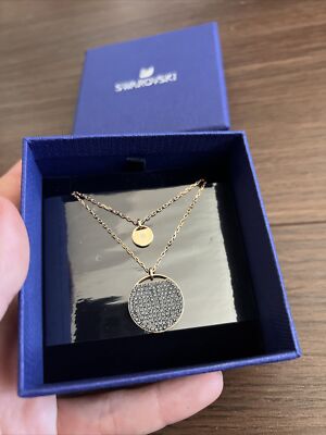 Swarovski Double Layer Crystal Round Circle Pendant Black