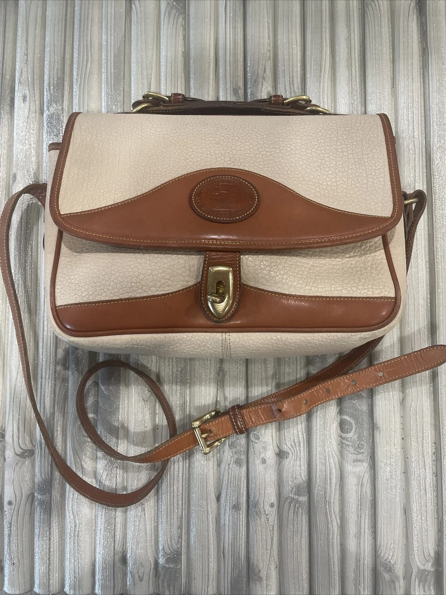 Vintage Dooney Bourke Shoulder Bag Taupe and British Tan B701 Hk