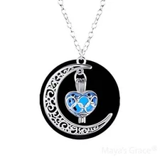 Maya's Grace Crescent Moon Glow in The Dark Pendant Necklace for Women