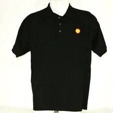 SHELL Gas Station Oil Employee Uniform Polo Shirt Black Size S Small NEW