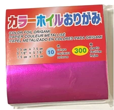 LuPro Color Foil Origami Paper 3 Inch Square, 300 Sheets