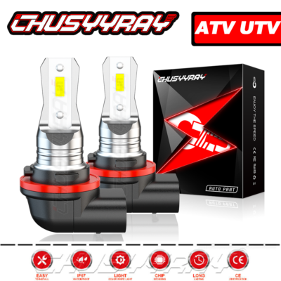 12V Pair Of 3-Pin LED Headlight Bulbs – 6000K Super Bright For Honda Rancher 420 & ATV/UTV (2022)