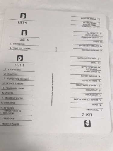 Gioco Scattergories vintage pezzi di ricambio 6 set completi liste 1988 B5 - Foto 4 di 12