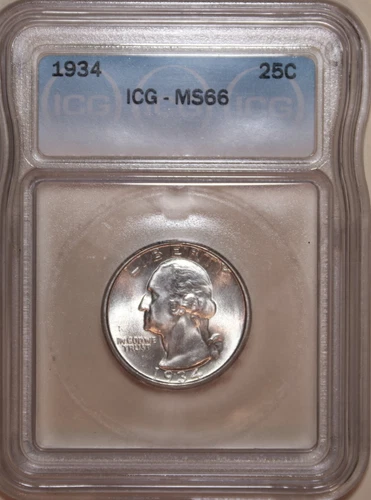 1934-P Washington Quarter - ICG MS66 - #2855D