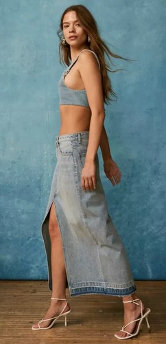 Maxi gonna Bdg Urban Outfitters Mandi Denim S blu chiaro-medio lavaggio esaurita - Foto 3 di 10