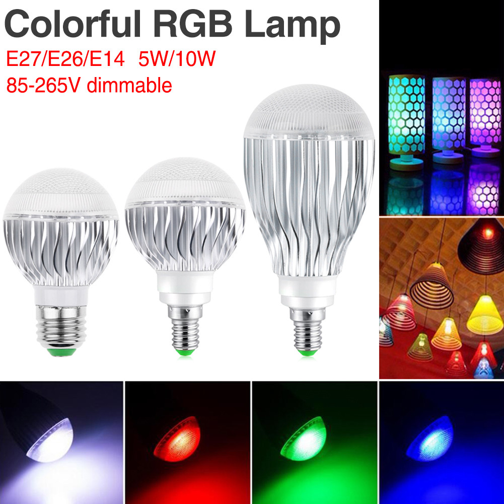 DIMMBARE E27 E26 E14 RGB BIRNE LED LICHT 5 10W FARBWECHSEL LAMPEN+ IR CONTROLLER DIMMBARE E27 E26 E14 RGB BIRNE LED LICHT 5 10W FARBWECHSEL LAMPEN+ IR CONTROLLER