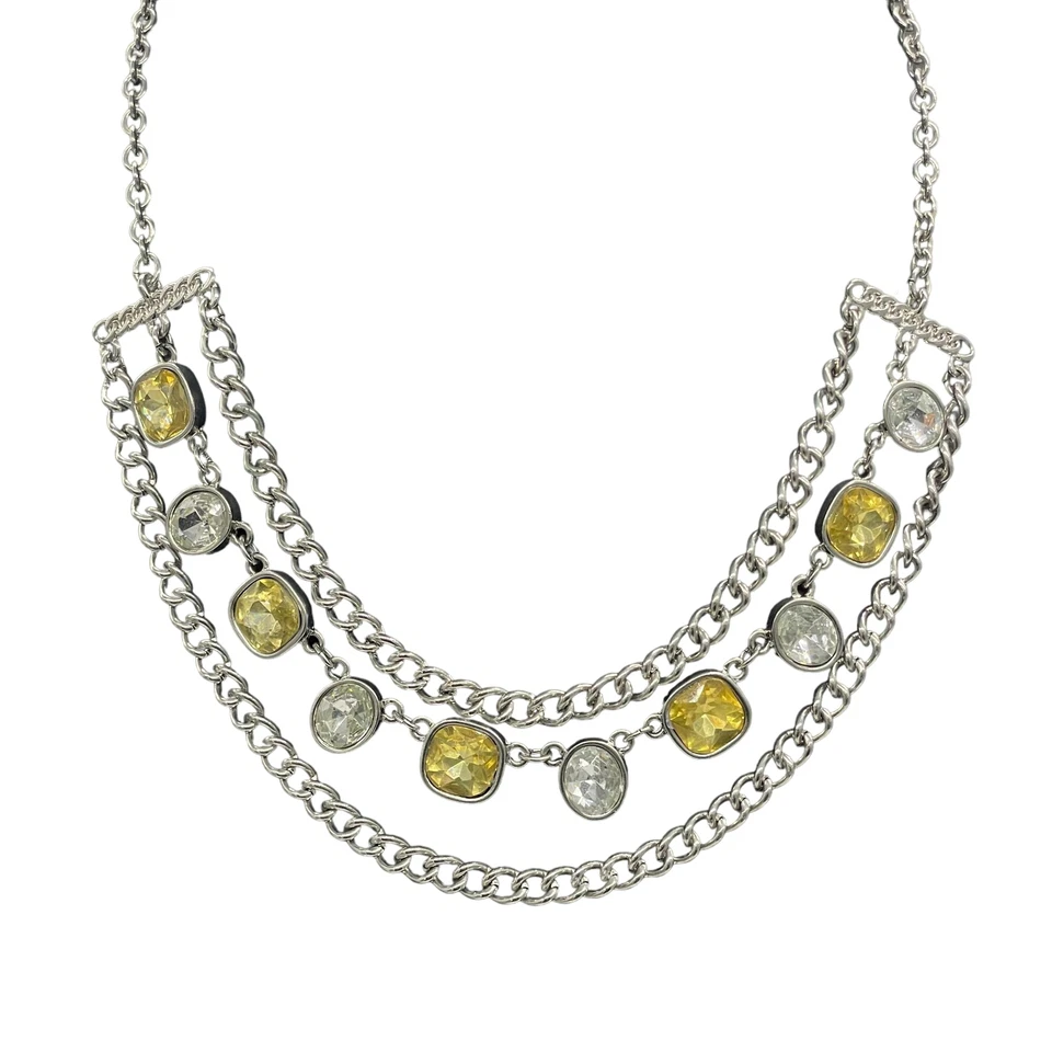 Collar de cadena de cristal facetado de vidrio con piedras de amor Jessica Simpson Foto 2 de 4