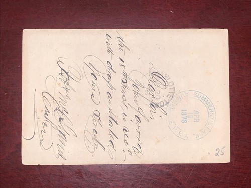 P.E.I. Sommerseite - geteilter Ring stornieren 1876 stationäre Postkarte - Bild 3 von 3