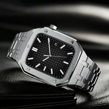 Oak Strap Band Mod Case Bezel Mod Kit 44mm 45mm Stainless Steel for Apple Watch